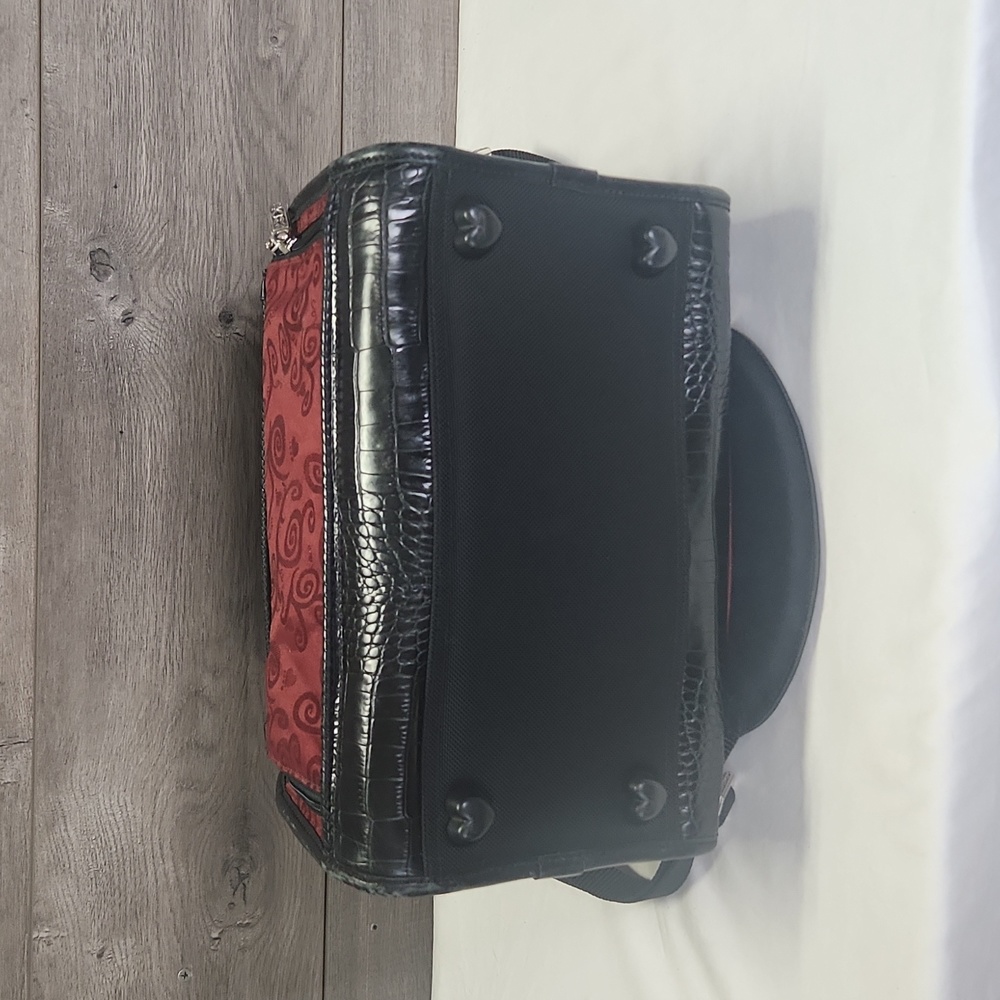 Vintage Brighton Red Black Cosmetic/Toiletry Travel Shoulder Bag - Picture 6 of 10